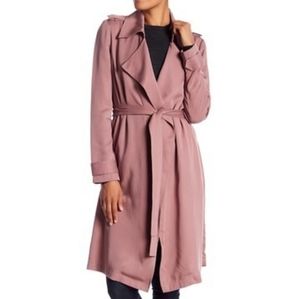 Bagatelle trench coat/duster with belt lapel rose